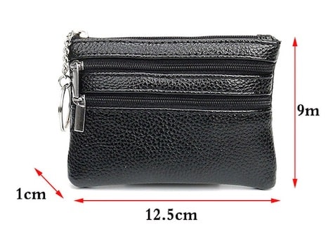 Porte-monnaie en simili cuir double zippe - L’unique™