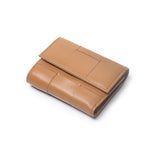 Porte monnaie en cuir véritable couleur unie - L’élégant™ brun