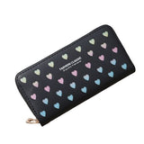 Portefeuille long imprimé coeur - L’unique™ noir