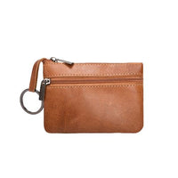 Porte monnaie vintage en cuir avec porte clés - L’élégant™ brun