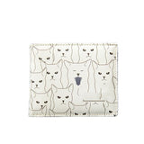 Portefeuille artistique en cuir véritable - L’élégant™ chat blanc