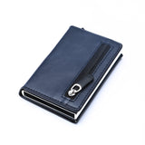 Porte-cartes avec poche zippée RFID - Le secur™ bleu