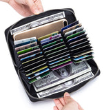 Porte-cartes long en cuir à glissière RFID - Le secur™