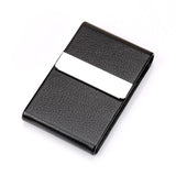 Porte-cartes compact en simili cuir et métal - Le rock™ noir