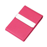 Porte-cartes compact en simili cuir et métal - Le rock™ rose rouge