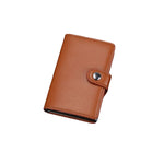 Porte-cartes en cuir véritable et métal RFID - Le secur™ brun