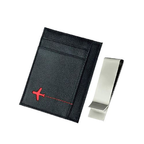 Porte-cartes en cuir véritable voyage RFID - Le secur™ noir