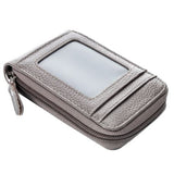Porte-cartes en cuir pu zippé RFID - Le secur™ gris