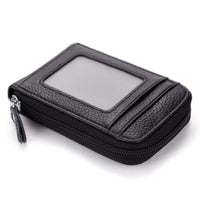 Porte-cartes en cuir pu zippé RFID - Le secur™ noir