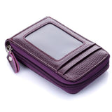 Porte-cartes en cuir pu zippé RFID - Le secur™ violet
