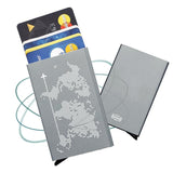 Porte-cartes métal avec imprimé carte du monde RFID - Le secur™ gris