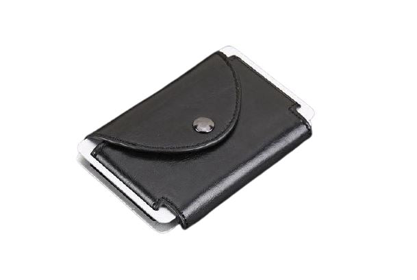 Porte-Cartes En Métal Acier Inoxydable Minimaliste - Homme Femme - Noir