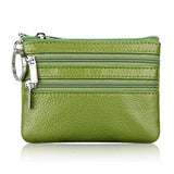 Porte monnaie en simili cuir double zippe - L’unique™ vert