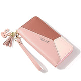 Porte monnaie long tricolore - L'unique™ rose