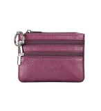 Porte monnaie en simili cuir double zippe - L’unique™ violet