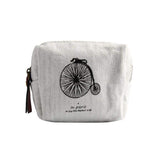 Porte monnaie en tissu imprimé art - L’évasion™ blanc beige