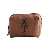 Porte monnaie en tissu imprimé art - L’évasion™ brun