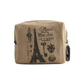 Porte monnaie en tissu imprimé art - L’évasion™ camel