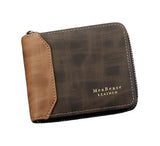 Portefeuille rétro à glissière bicolore - L’unique™ café