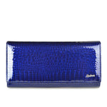 Portefeuille en cuir crocodile de luxe - L’élégant™ bleu royal