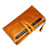 Portefeuille en cuir véritable long - L’élégant™ brun