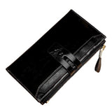 Portefeuille en cuir véritable long - L’élégant™ noir