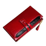 Portefeuille en cuir véritable long - L’élégant™ rouge