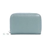 Porte-cartes en cuir à glissière RFID - Le secur™ bleu clair