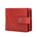 Portefeuille en cuir lisse RFID - L’élégant™ rouge