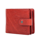 Portefeuille en cuir lisse RFID - L’élégant™ rouge