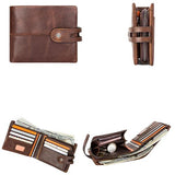 Portefeuille en cuir lisse style rétro RFID - L’élégant™