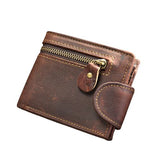 Portefeuille en cuir avec fermeture éclair - L’élégant™ café