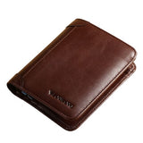 Portefeuille en cuir lisse classique - L’élégant™ brun