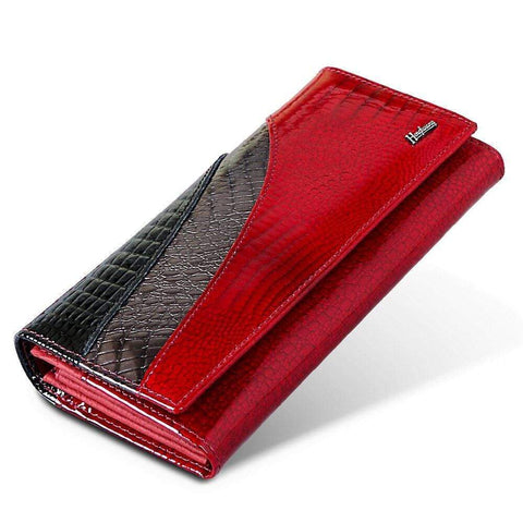 Portefeuille en cuir haute de gamme crocodile - L’élégant™ rouge