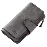 Portefeuille zippé long en divers coloris - L’unique™ gris foncé
