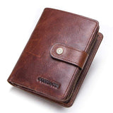 Portefeuille rigide en cuir lisse RFID - L’élégant™ brun