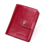 Portefeuille rigide en cuir lisse RFID - L’élégant™ rouge