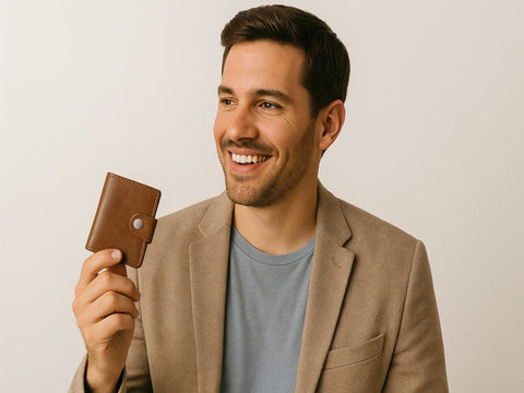 porte-cartes homme brun