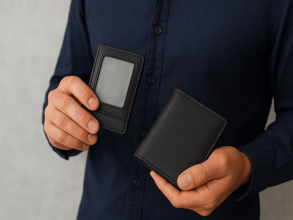 Porte-cartes en cuir lisse zippé RFID – Le secur™