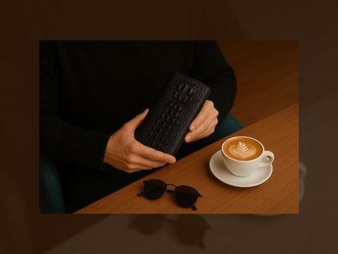 porte-cartes cuir croco