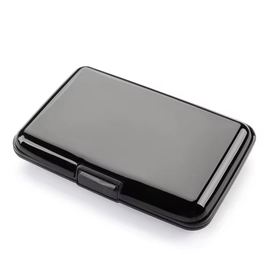 Porte-cartes en métal rigide lisse RFID - Le Classique™ noir