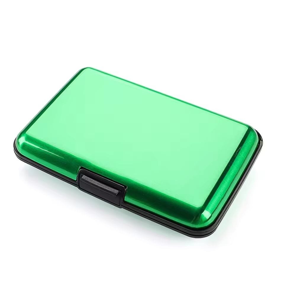 Porte-cartes en métal rigide lisse RFID - Le Classique™ vert