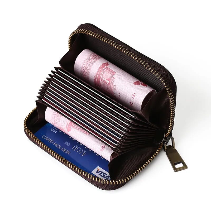Porte-cartes rétro en cuir véritable RFID - Le Classique™
