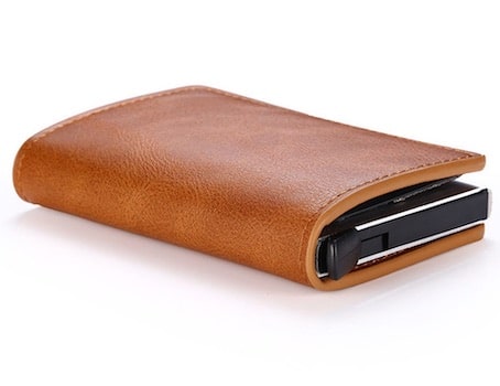 Porte-cartes vintage en métal et simili cuir - Le Classique™