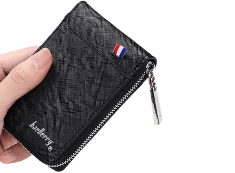 Porte-cartes en simili cuir à glissière - Le Classique™