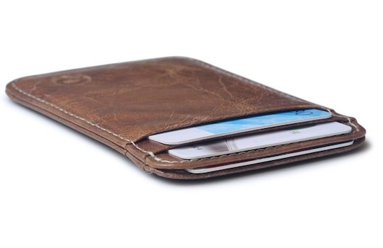 Porte-cartes fin en cuir lisse vintage - L’Héritage™