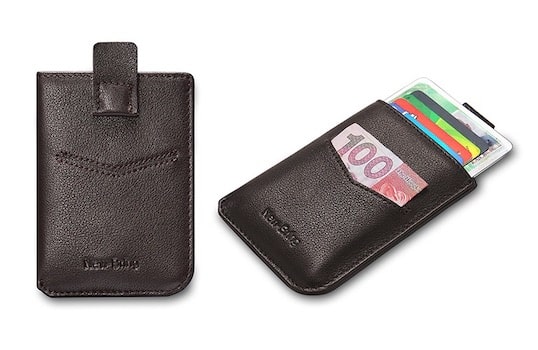 Porte-cartes en cuir véritable fin RFID - Le Secur™