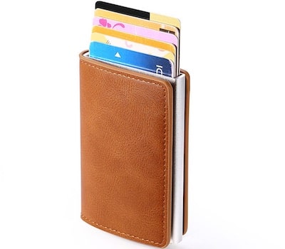 Porte-cartes vintage en métal et simili cuir - Le Classique™