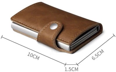 Porte-cartes en cuir lisse RFID - Le Secur™