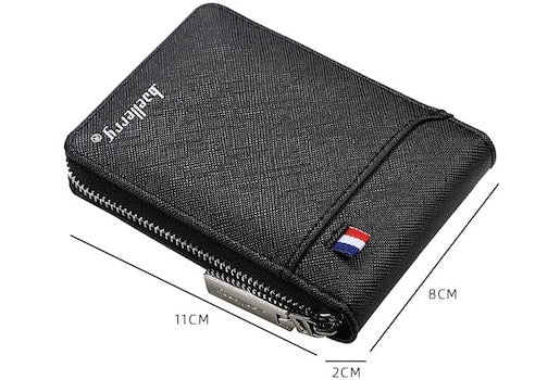 Porte-cartes en simili cuir à glissière - Le Classique™